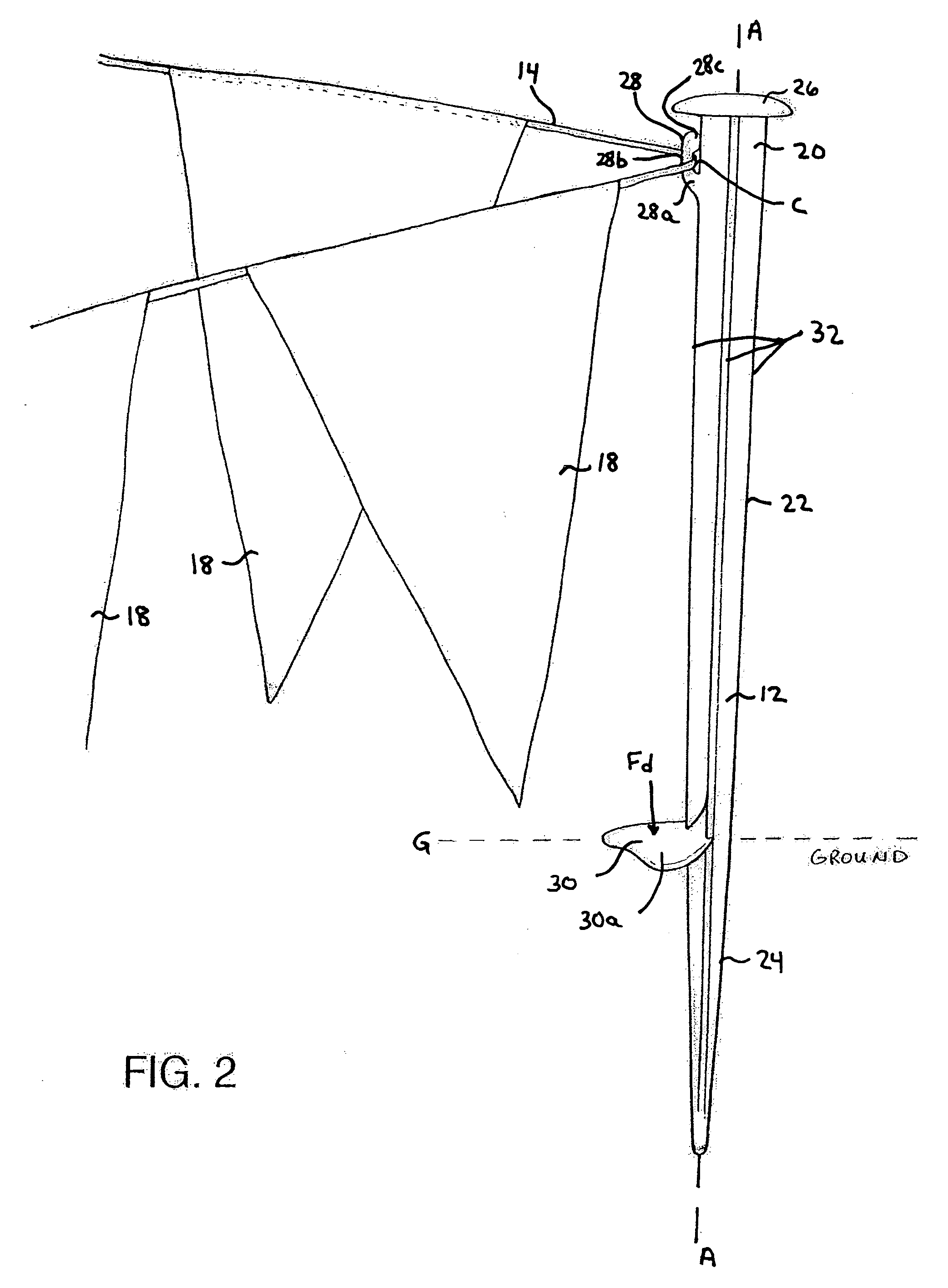 Portable apparatus for demarcating a region with respect to the ground