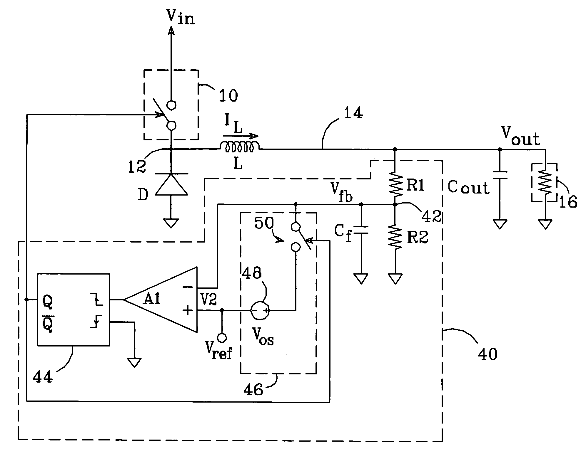 Switched noise filter circuit for a DC-DC converter