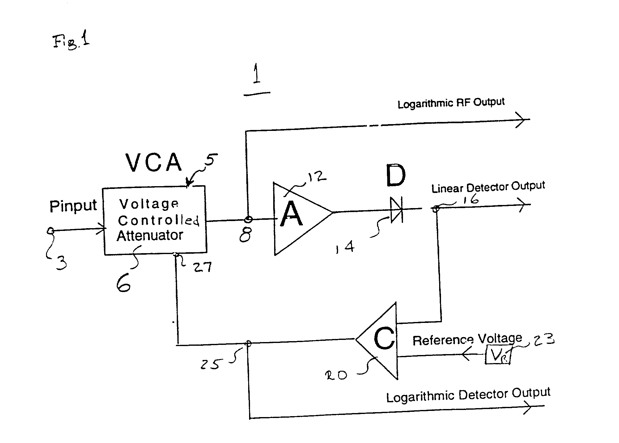 Extended range power detector and amplifier and method