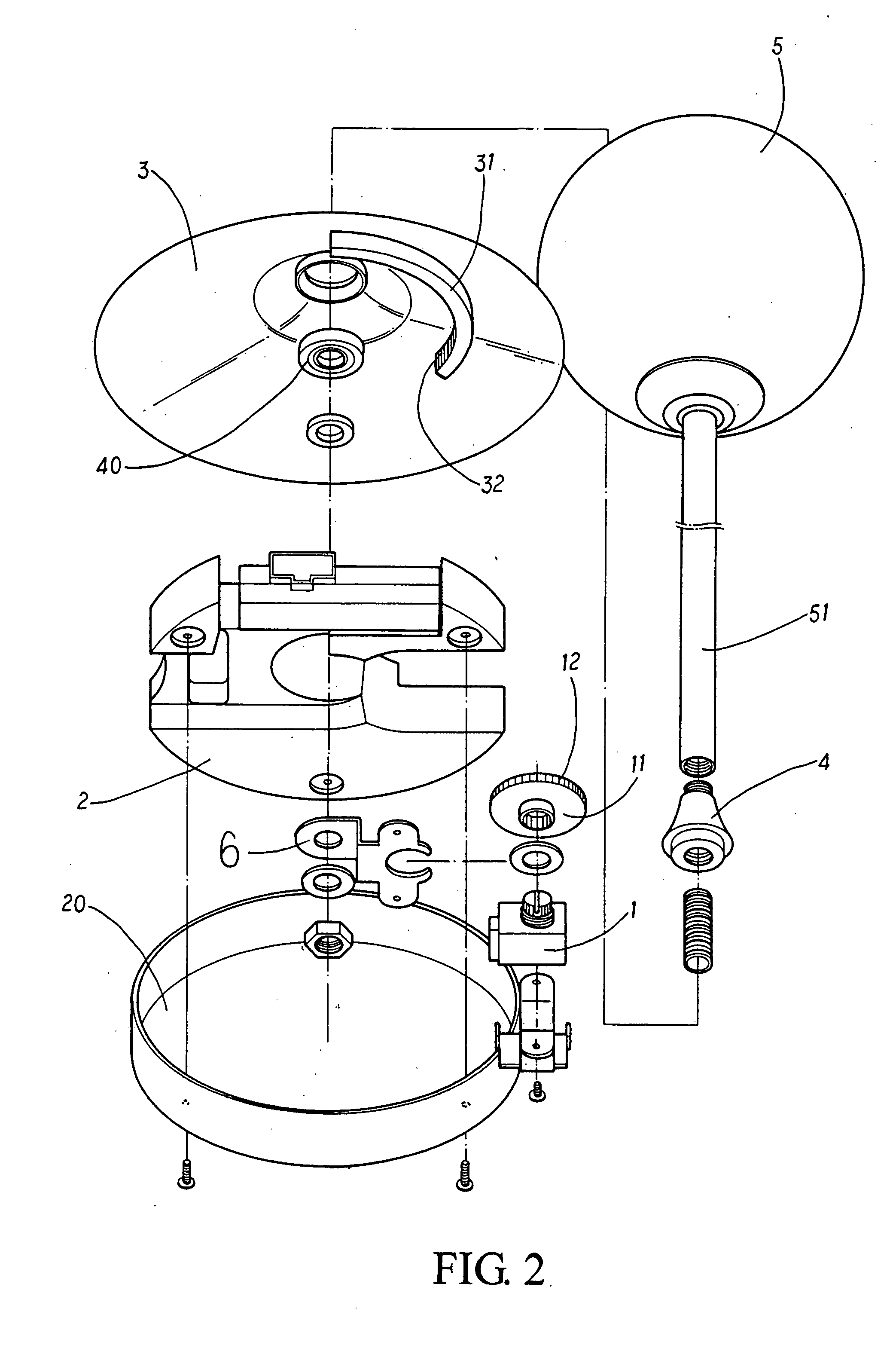 Rotation-controlled lamp for controlling actuation and de-actuation of the lamp