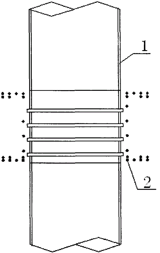 Construction method of steel pipe column ring beam steel bar binding