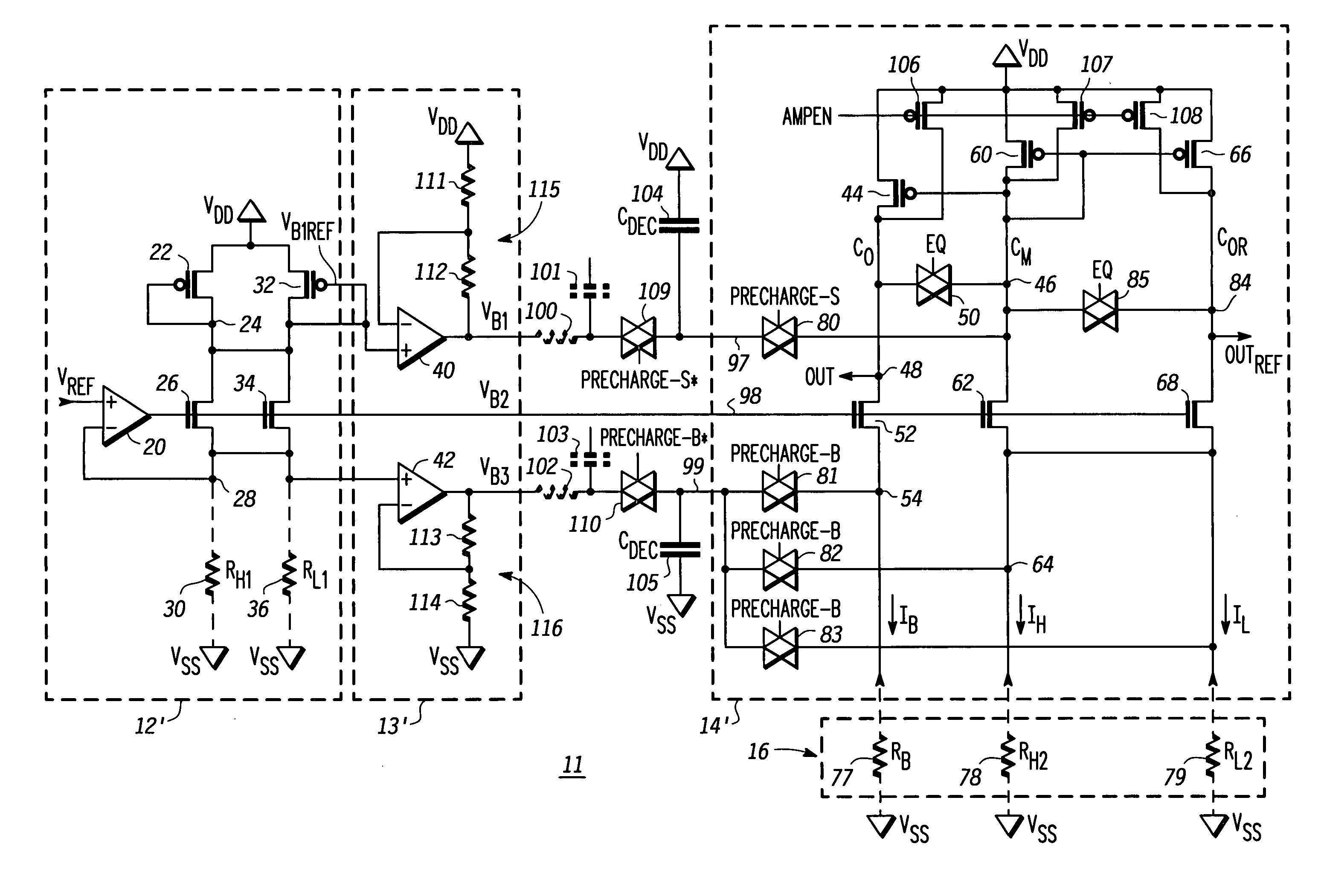 MRAM sense amplifier having a precharge circuit and method for sensing