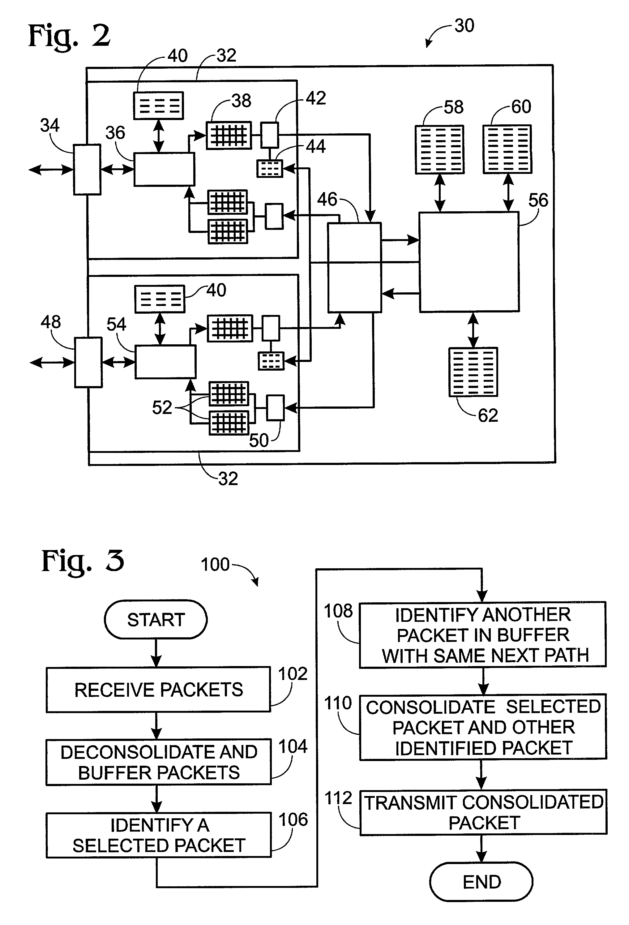 System and method for the consolidation of data packets