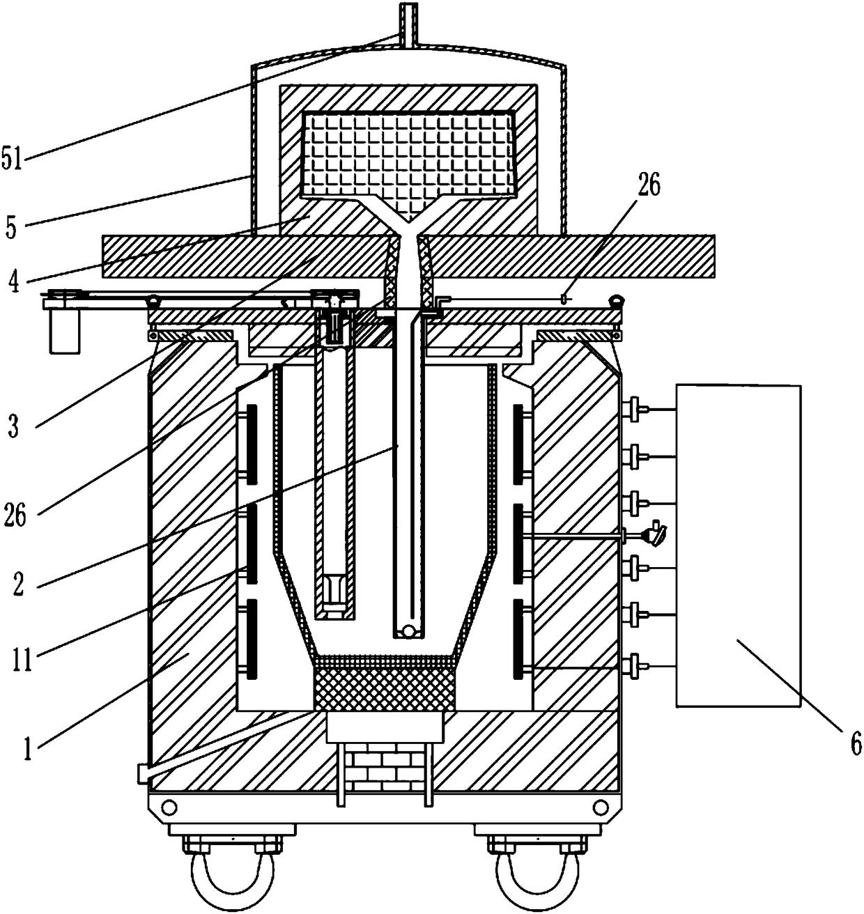 Crucible furnace type semi-solid aluminum alloy thin-wall casting ...