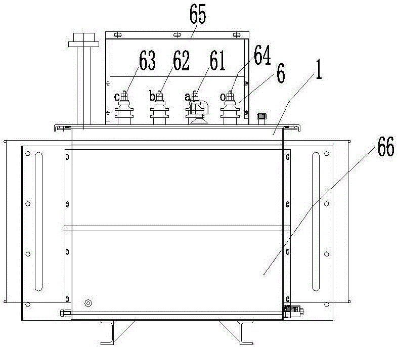 Transverse integrated pole-mounted transformer table with integrated power transformation box and comprehensive power distribution box