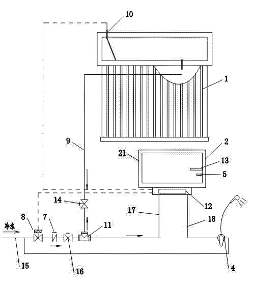 Solar water heater with indoor thermal insulation box