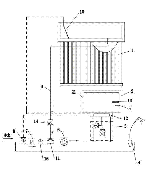 Solar water heater with indoor thermal insulation box