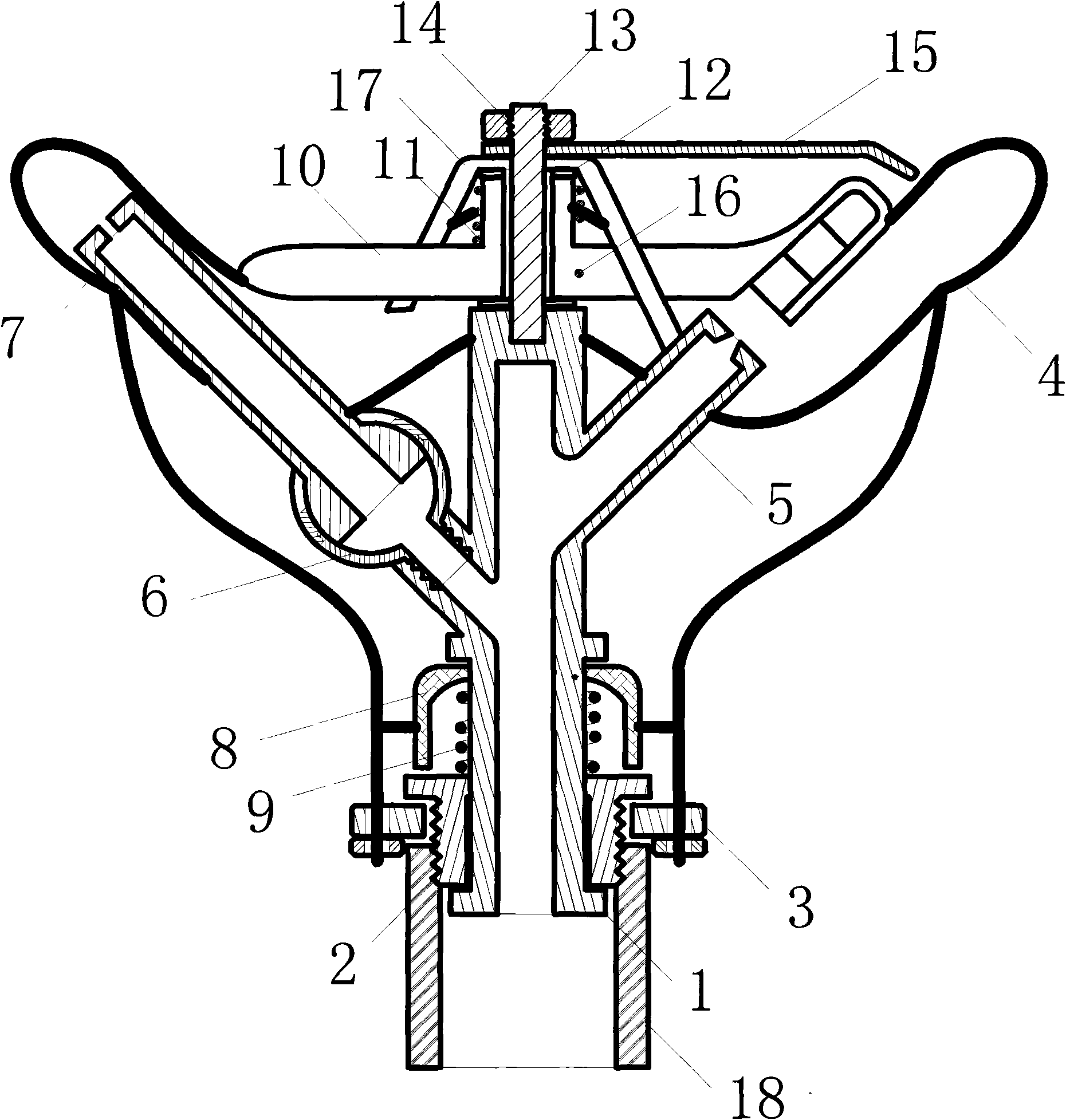 Spraying device with automatically adjusted spray angle