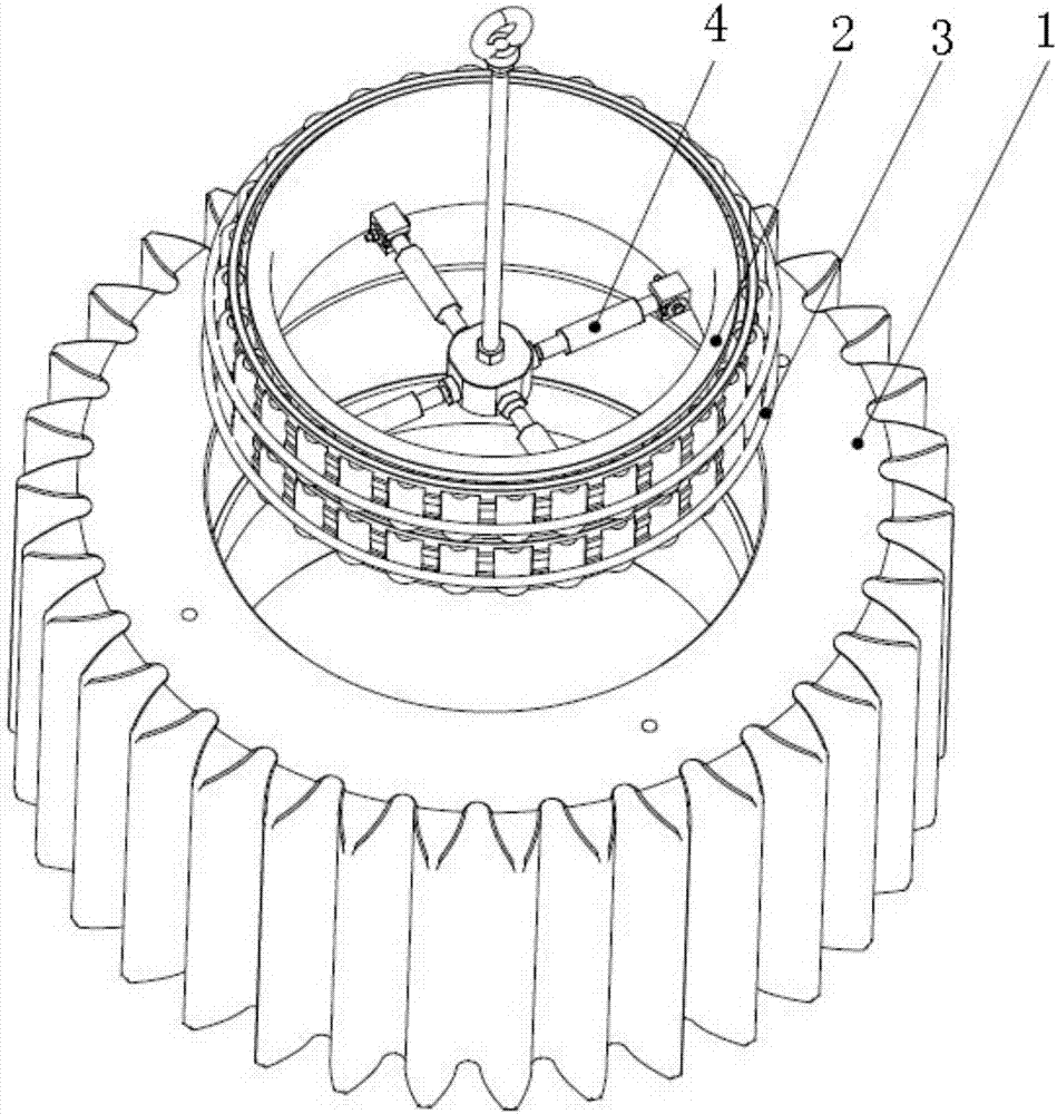 Assembling method for large-megawatt wind power gear box outer-ring-free cylindrical roller bearing