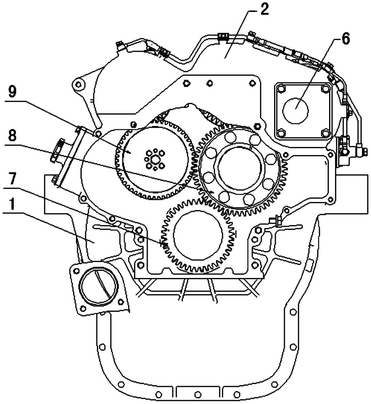 Engine multi-point power take-off structure