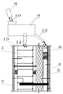 Concrete pouring method of concrete heat insulating curtain wall