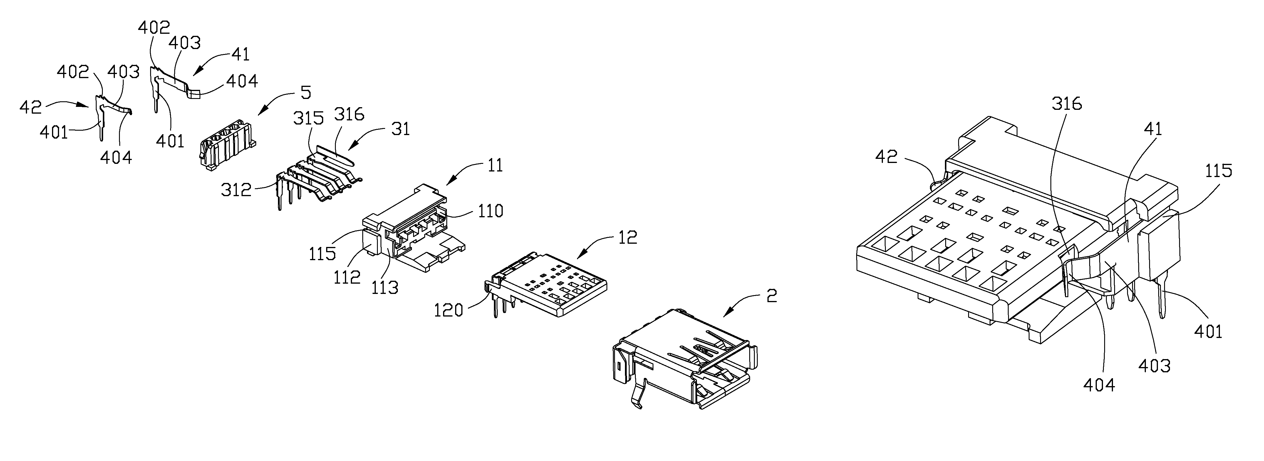 Electrical connector with detect pins