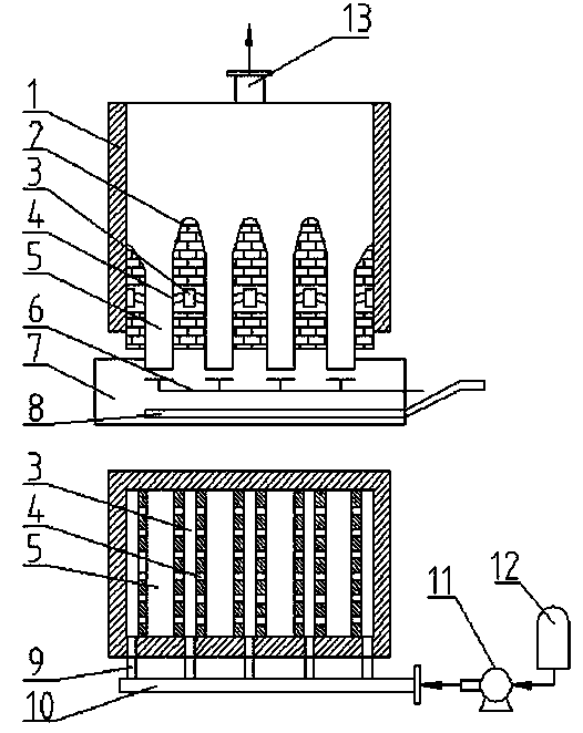 Process and device for recovering carbocoal heat discharged from carbonization furnace