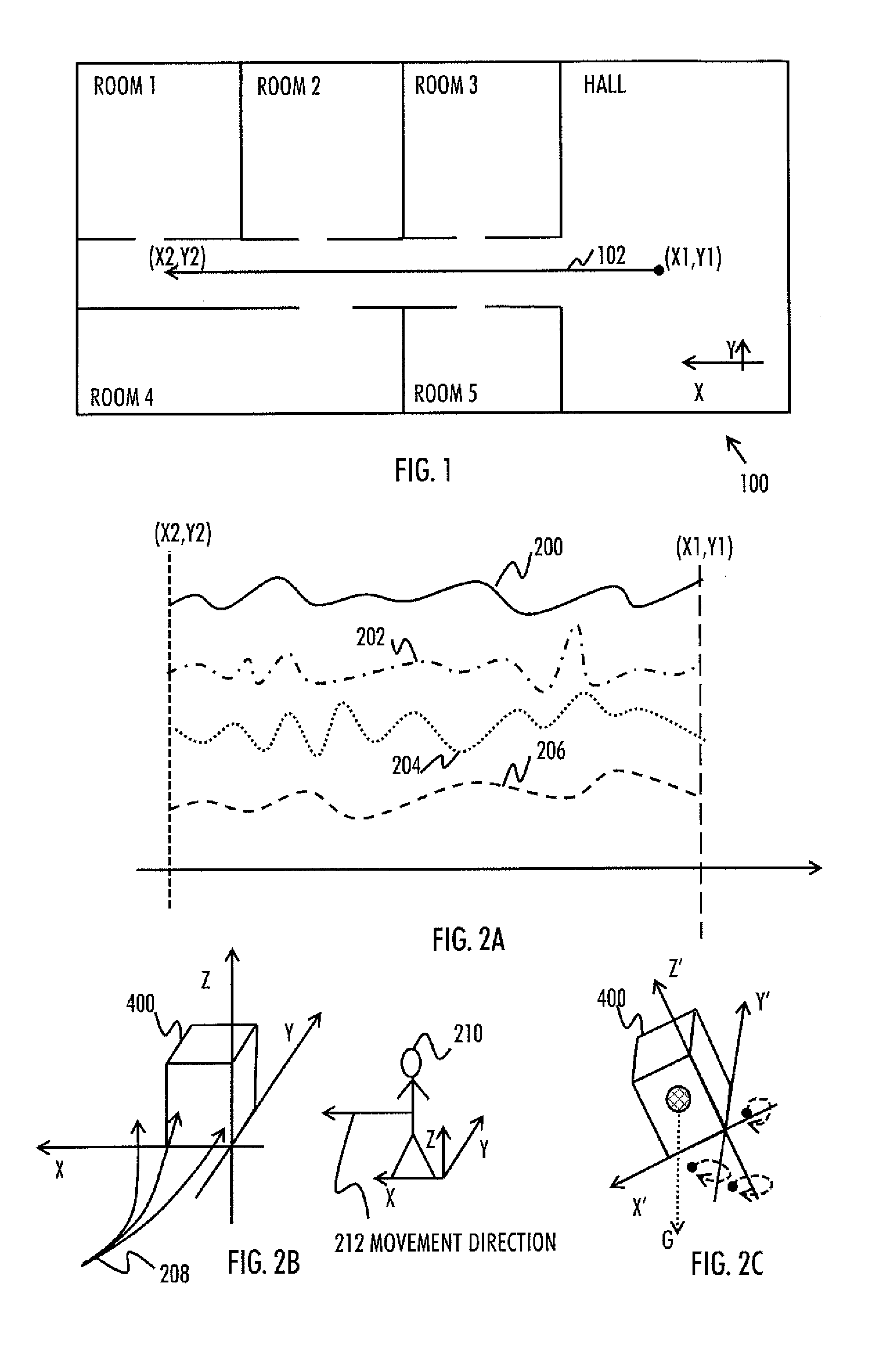 Orientation of mobile device measuring earth's magnetic field indoors