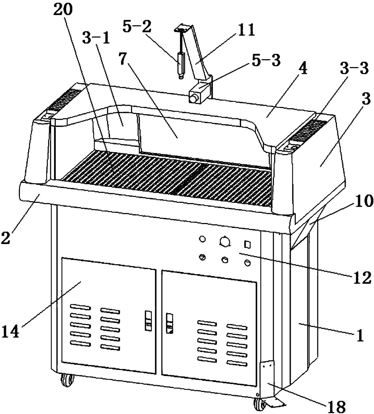 Improved glue sprayer and glue spraying waste gas treatment method applying improved glue sprayer