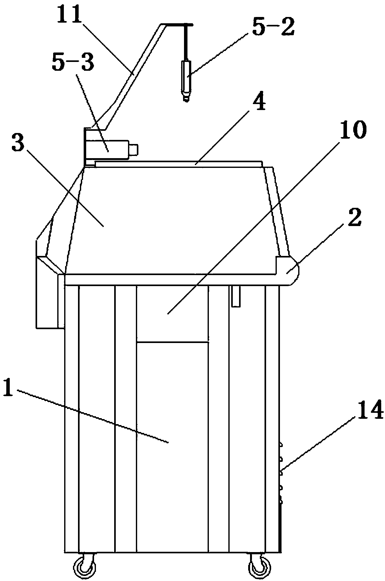 Improved glue sprayer and glue spraying waste gas treatment method applying improved glue sprayer