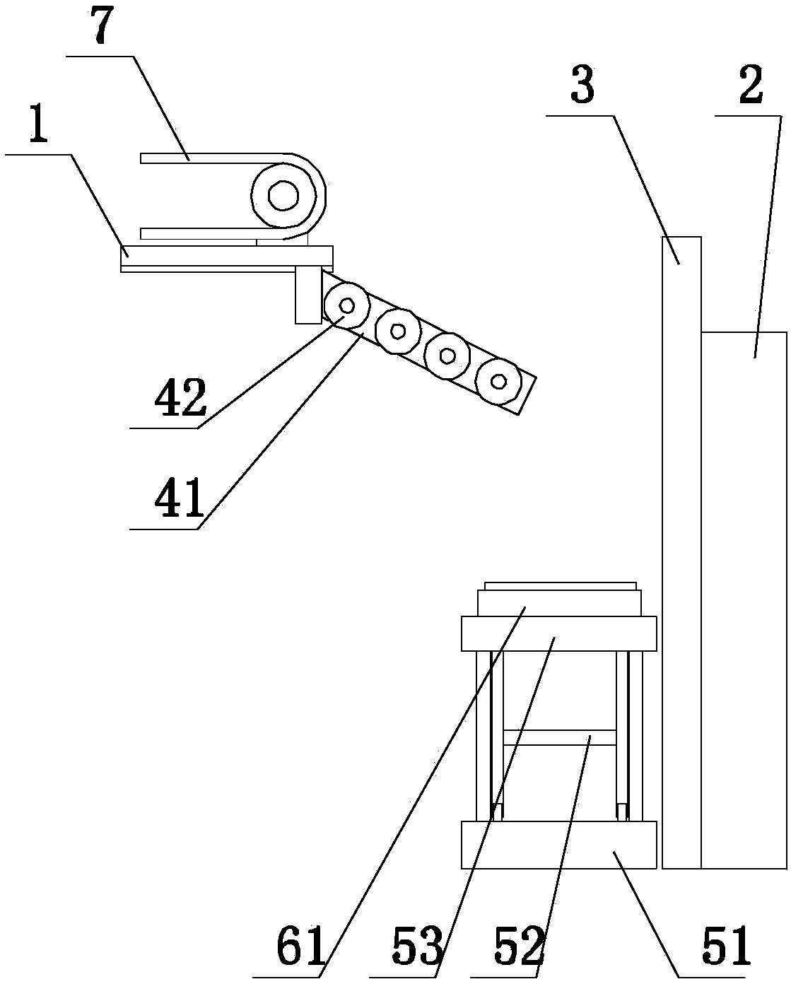 Cement stacking device provided with lifting platform