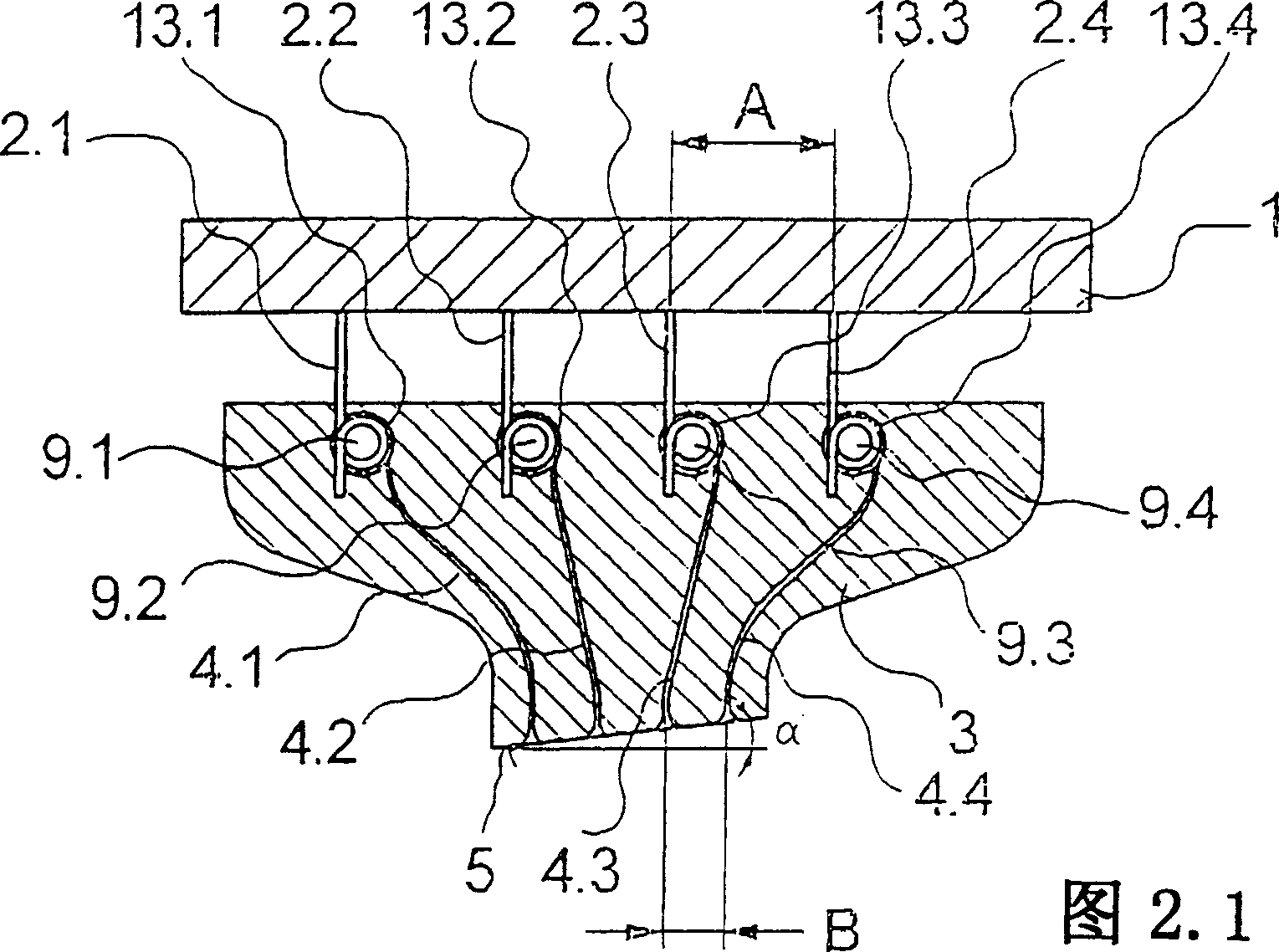 Device for guiding parallel transferred filament