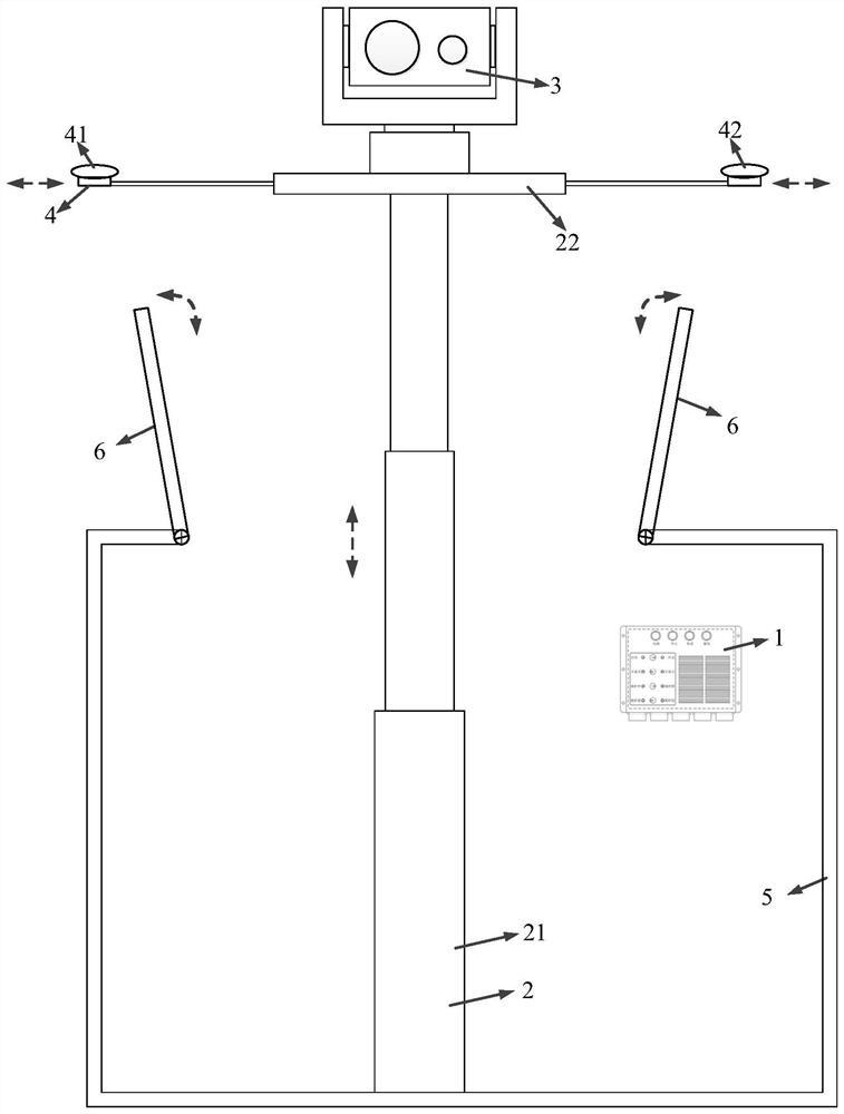 Automatic erecting and retracting device of vehicle-mounted photoelectric reconnaissance system