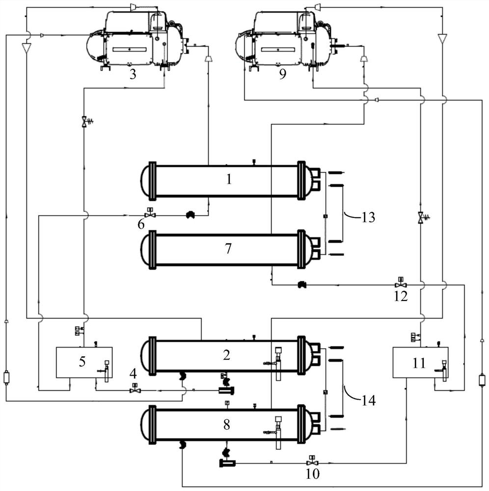 Multi-machine-head water chilling unit