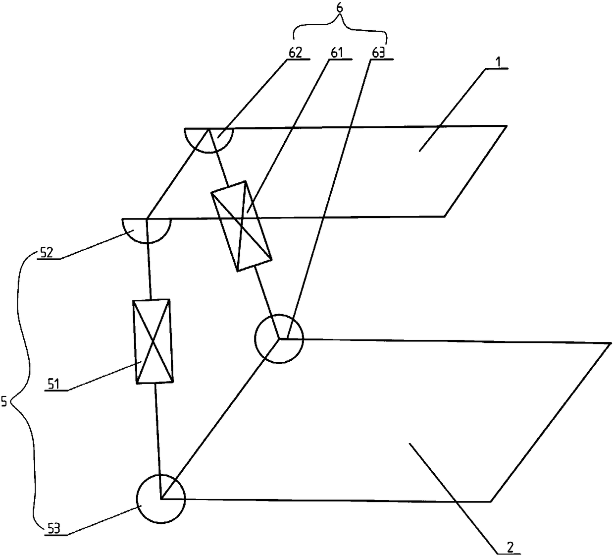 Four-degree-of-freedom parallel connection mechanism