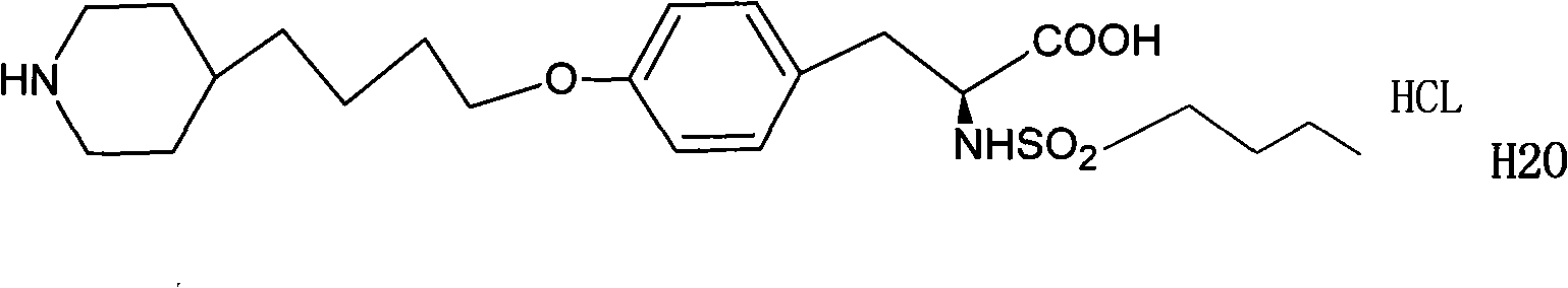 Preparation method of compound tirofiban hydrochloride