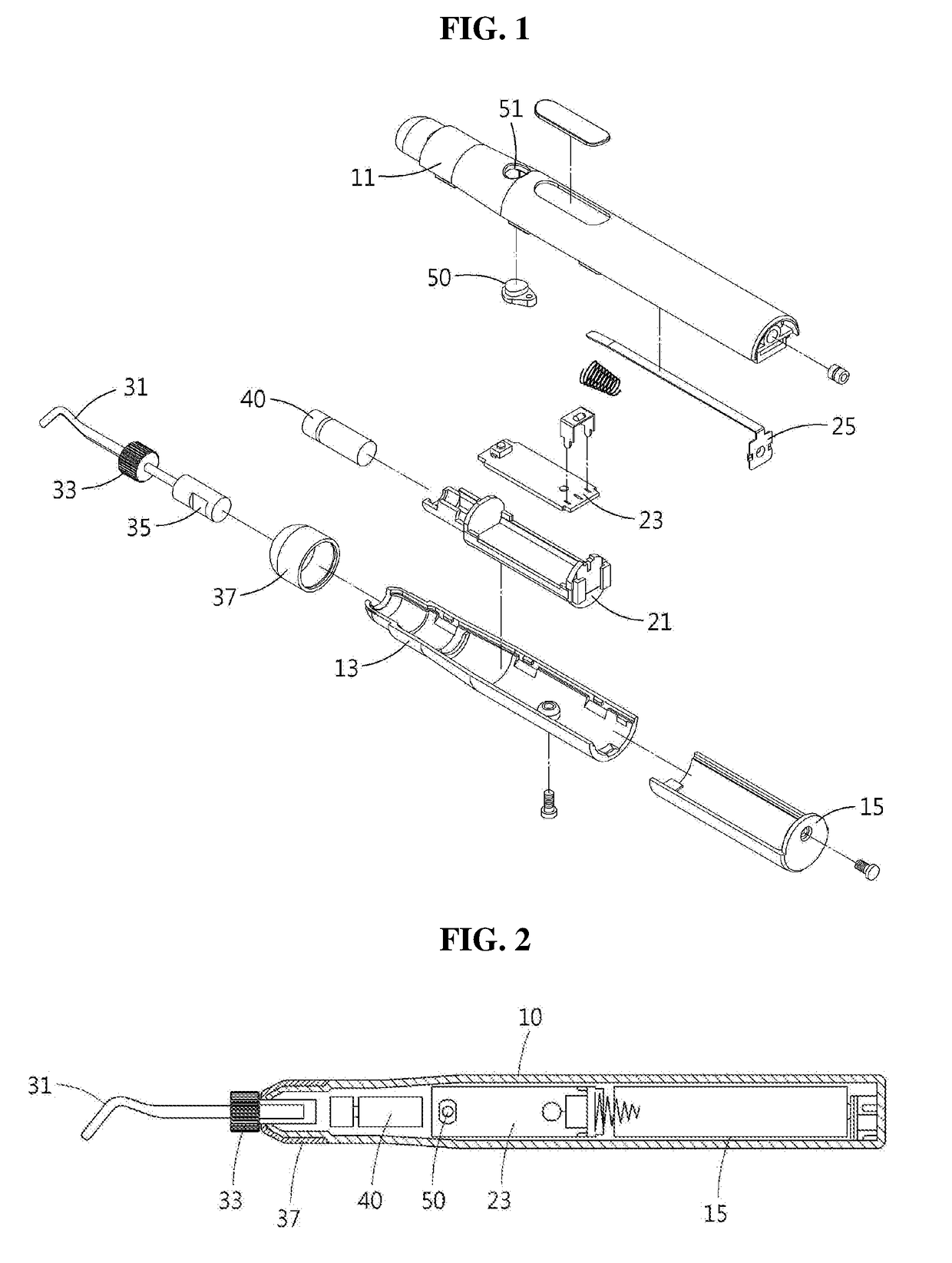 Vibrator for attaching composite resin to a tooth