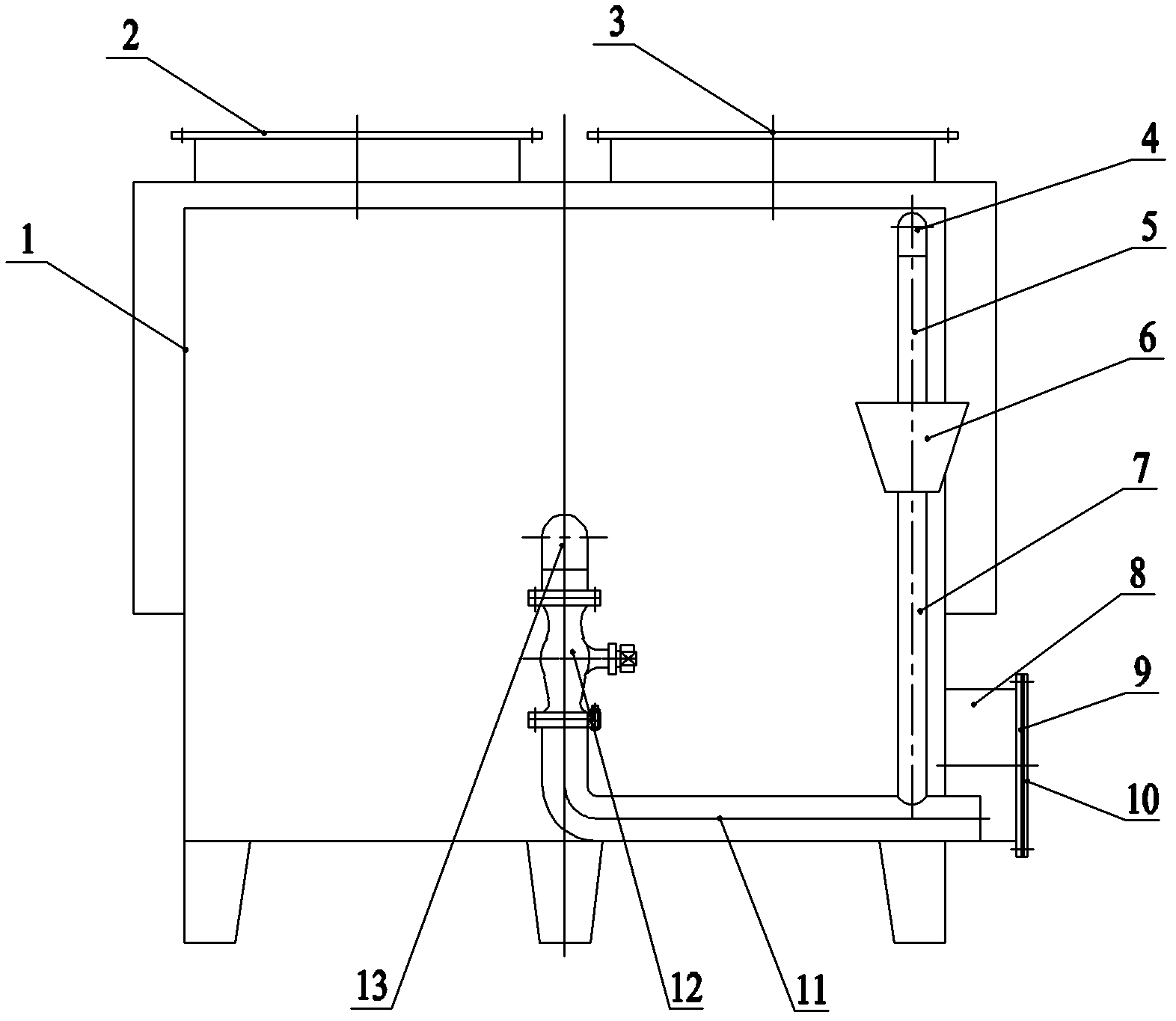 Water seal dust removing device of gas producer