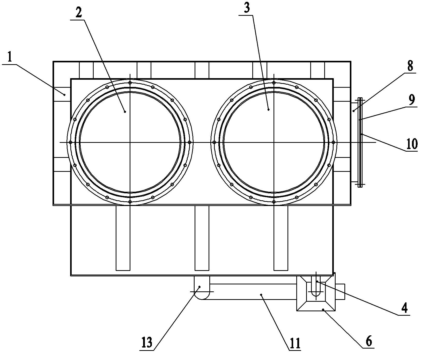 Water seal dust removing device of gas producer