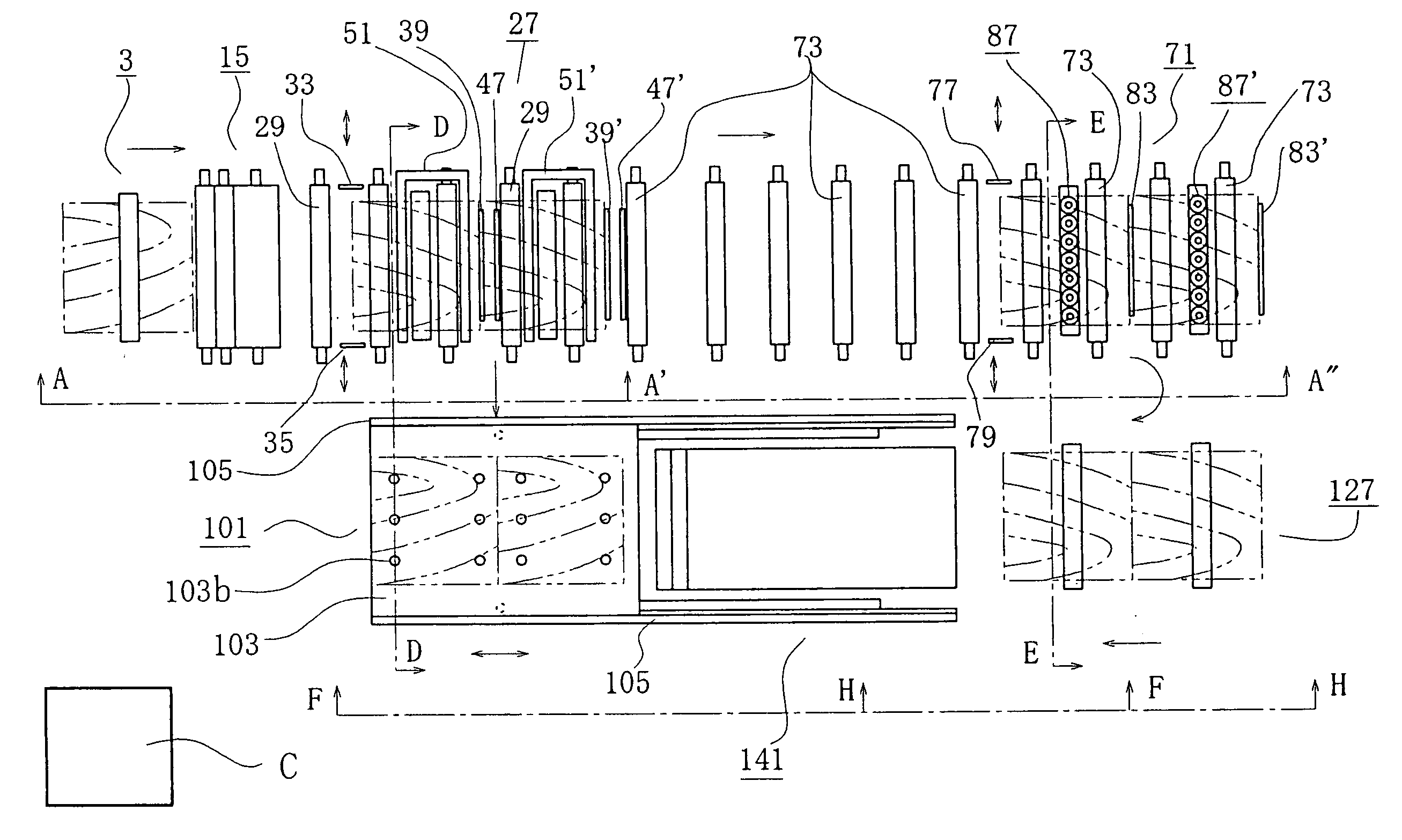 Method and apparatus of pressing in manufacturing glued laminated wood