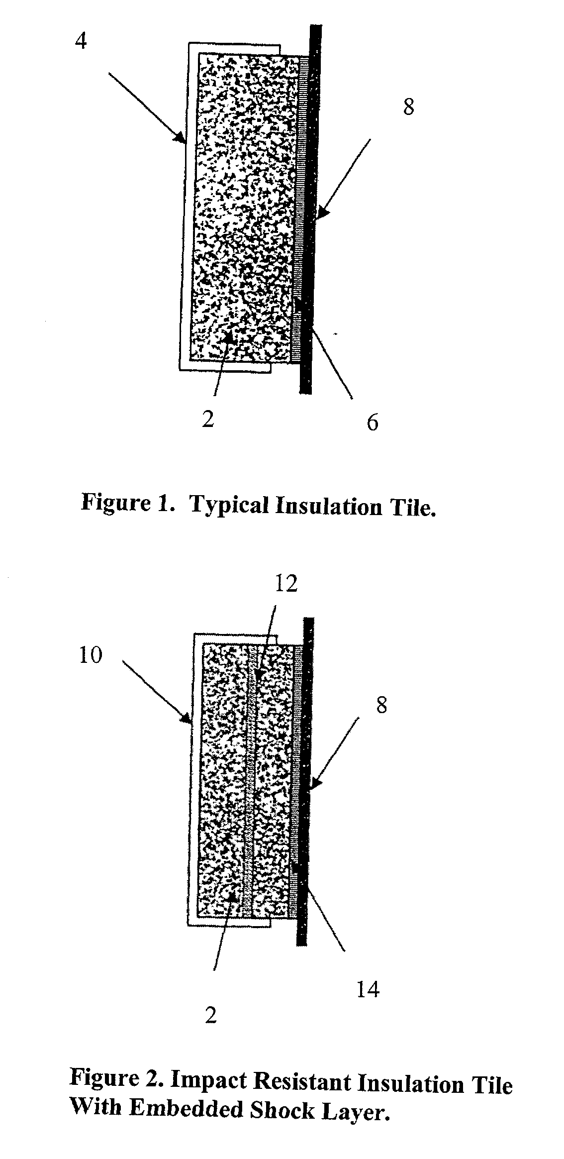 Impact resistant surface insulation tile for a space vehicle and associated protection method