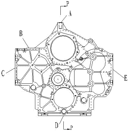 Machining method for forming holes in peripheral surface of housing of timing gear and special combination drilling machine for machining method