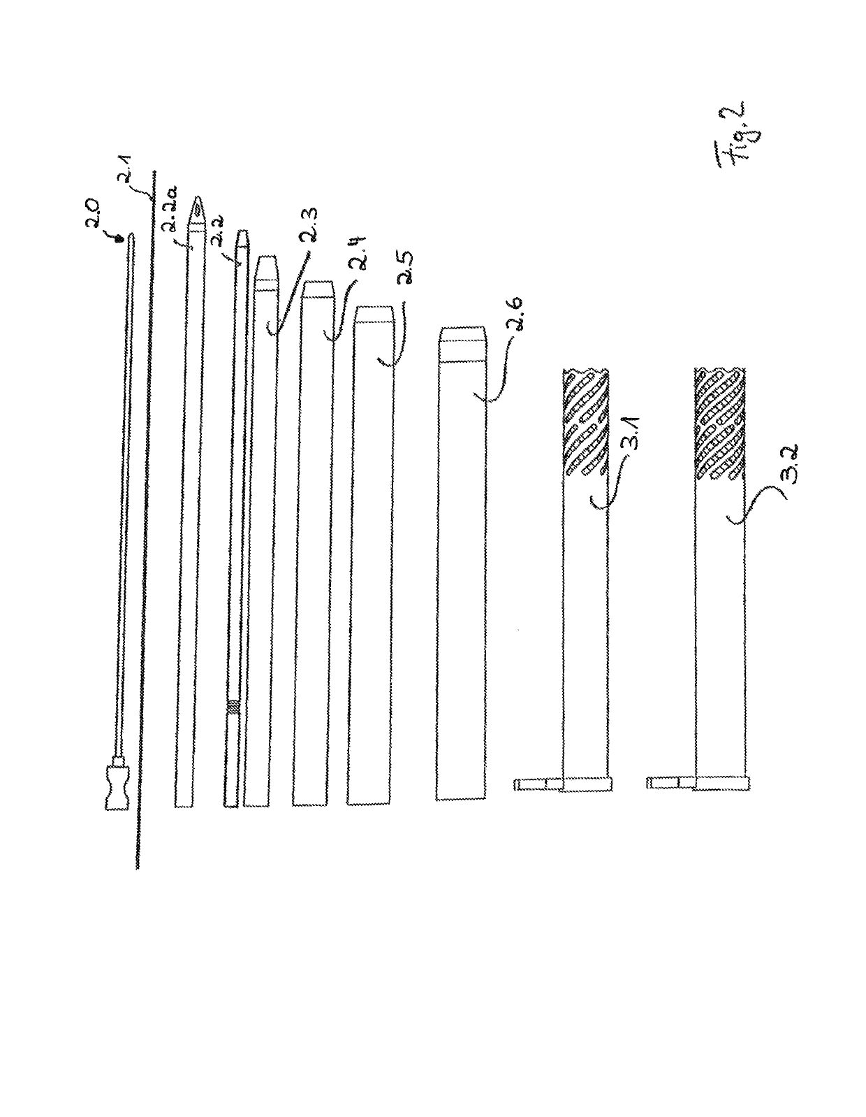 Instrument set and method for inserting a cage into the intervertebral disk space between two vertebral bodies