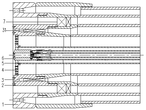 Four-air-flue pulverized coal burner for cement kiln