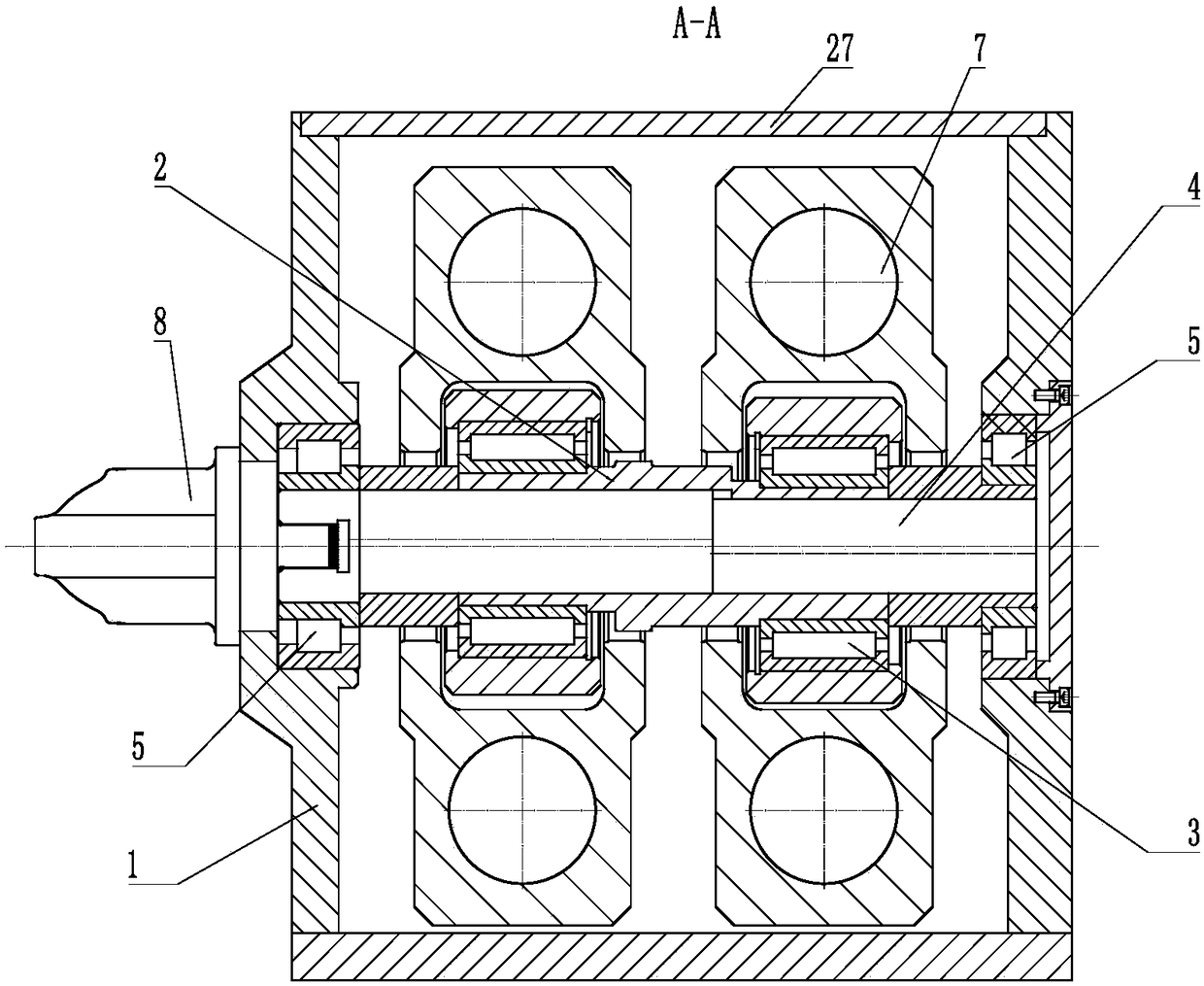 Cam sleeve power shaft-driven hollow cam sleeve impact box for implementing method for driving rotation of hollow cam sleeve by cam sleeve power shaft