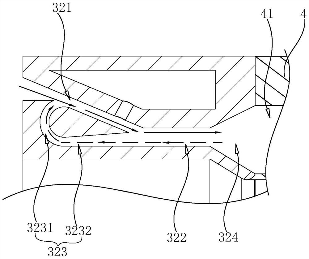 An anti-return air intake structure for a rotary detonation combustion chamber