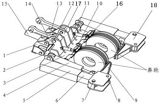 A clamping device for an aircraft nose wheel