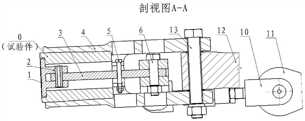 Centrifugal force separation type loading test device for rigid rotor wing main paddle central piece