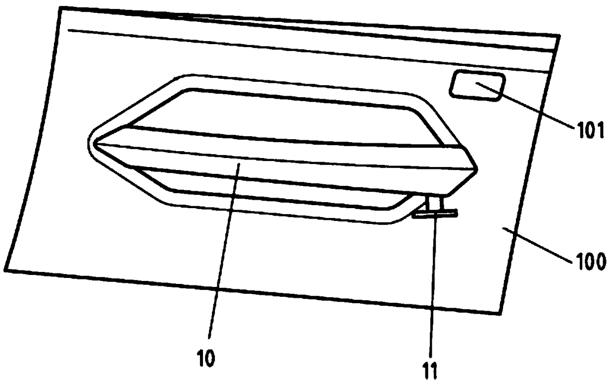 Door handle having a movable emergency opening element