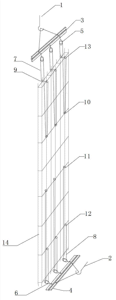 Integral hoisting device and method for super-long steel reinforcement cage of underground continuous wall