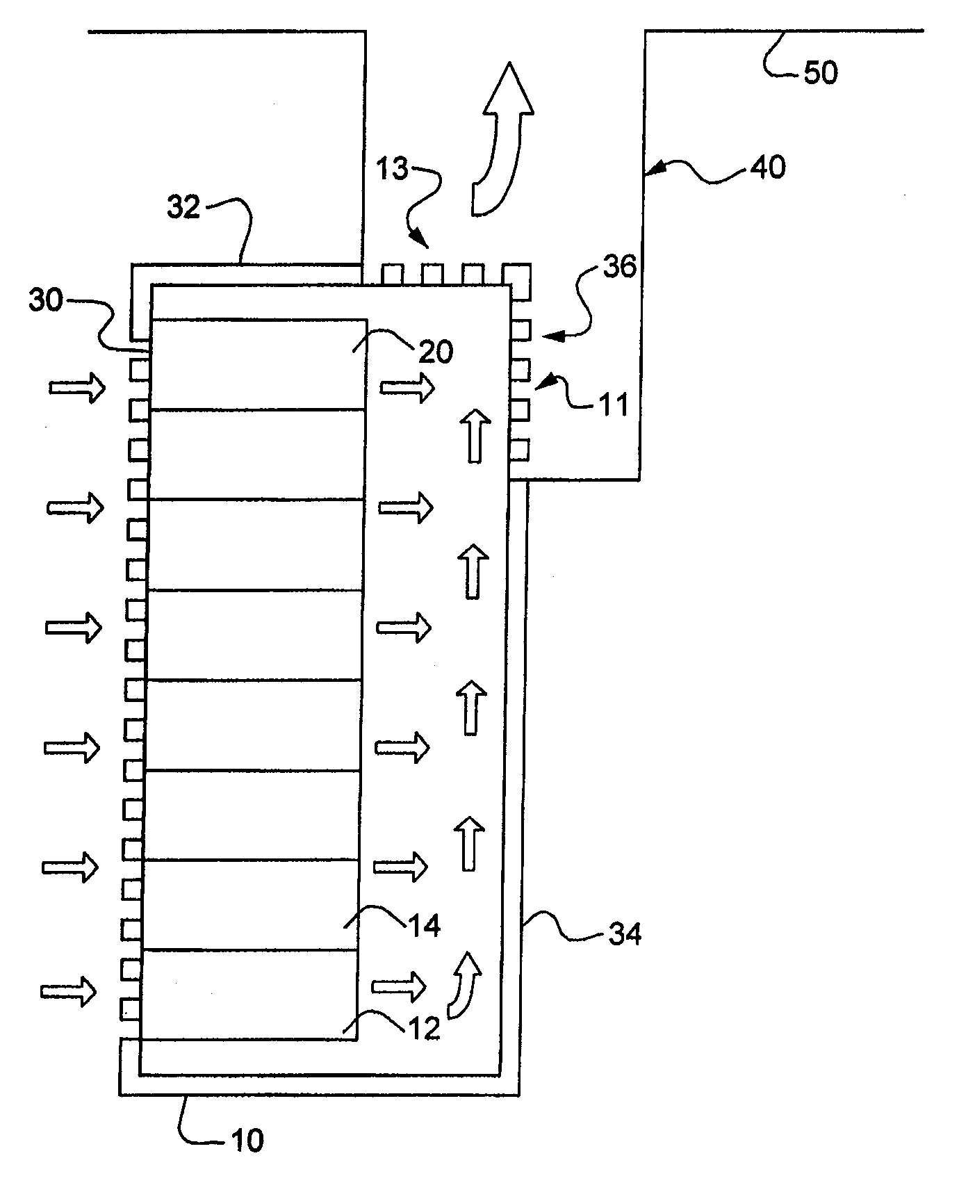 Assembly for Extracting Heat from a Housing for Electronic Equipment
