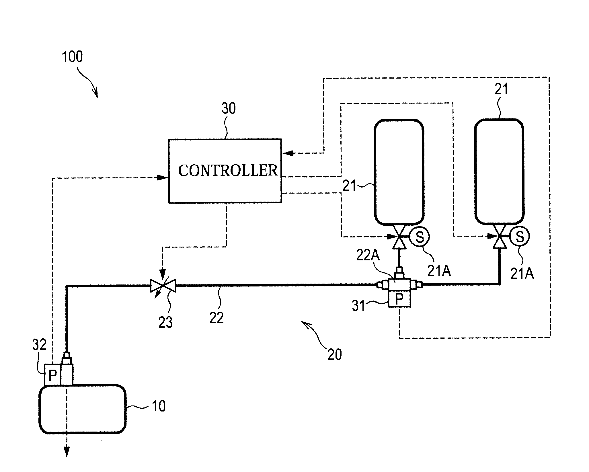 Fuel gas supply device of fuel cell system
