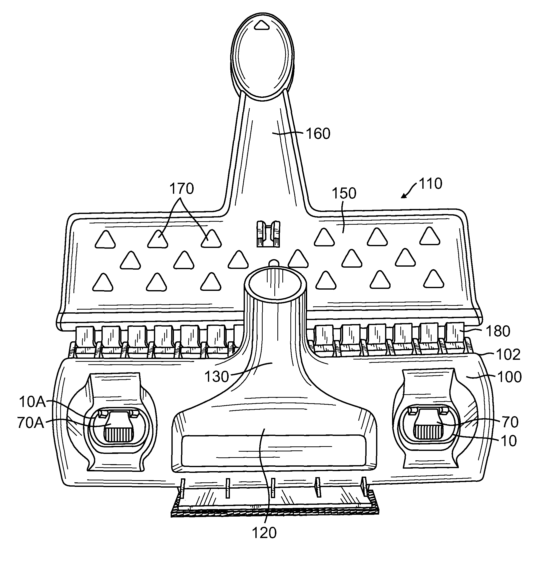 Apparatus to remove a disposable sponge from a hand operated squeeze sponge mop without having to touch the sponge