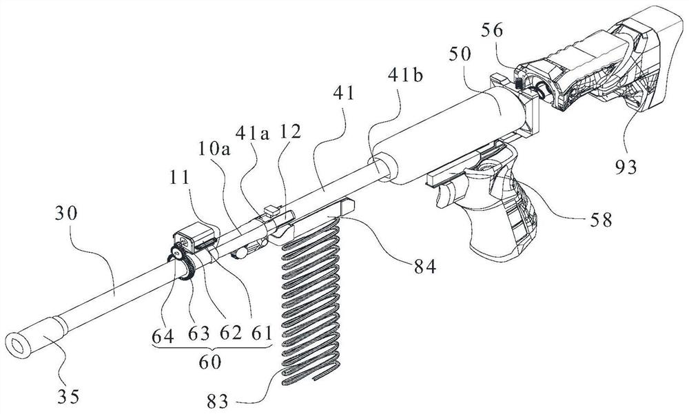 Rotary bullet shooting mechanical structure of toy gun