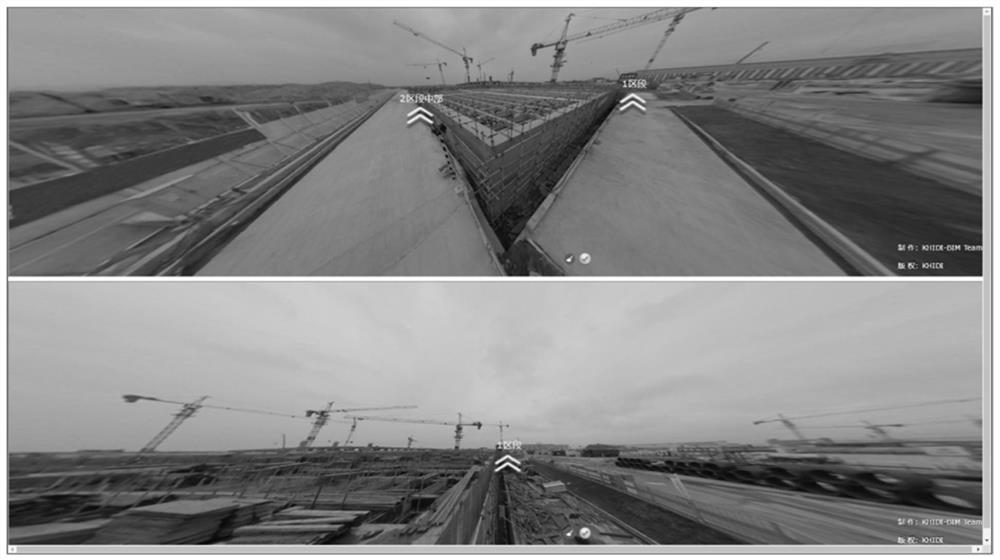 A 360-degree construction panorama linkage positioning method based on image feature point detection and matching