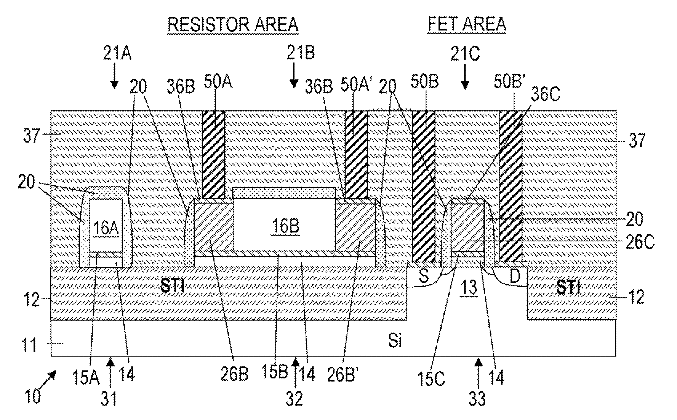 Resistor and fet formed from the metal portion of a mosfet metal gate stack