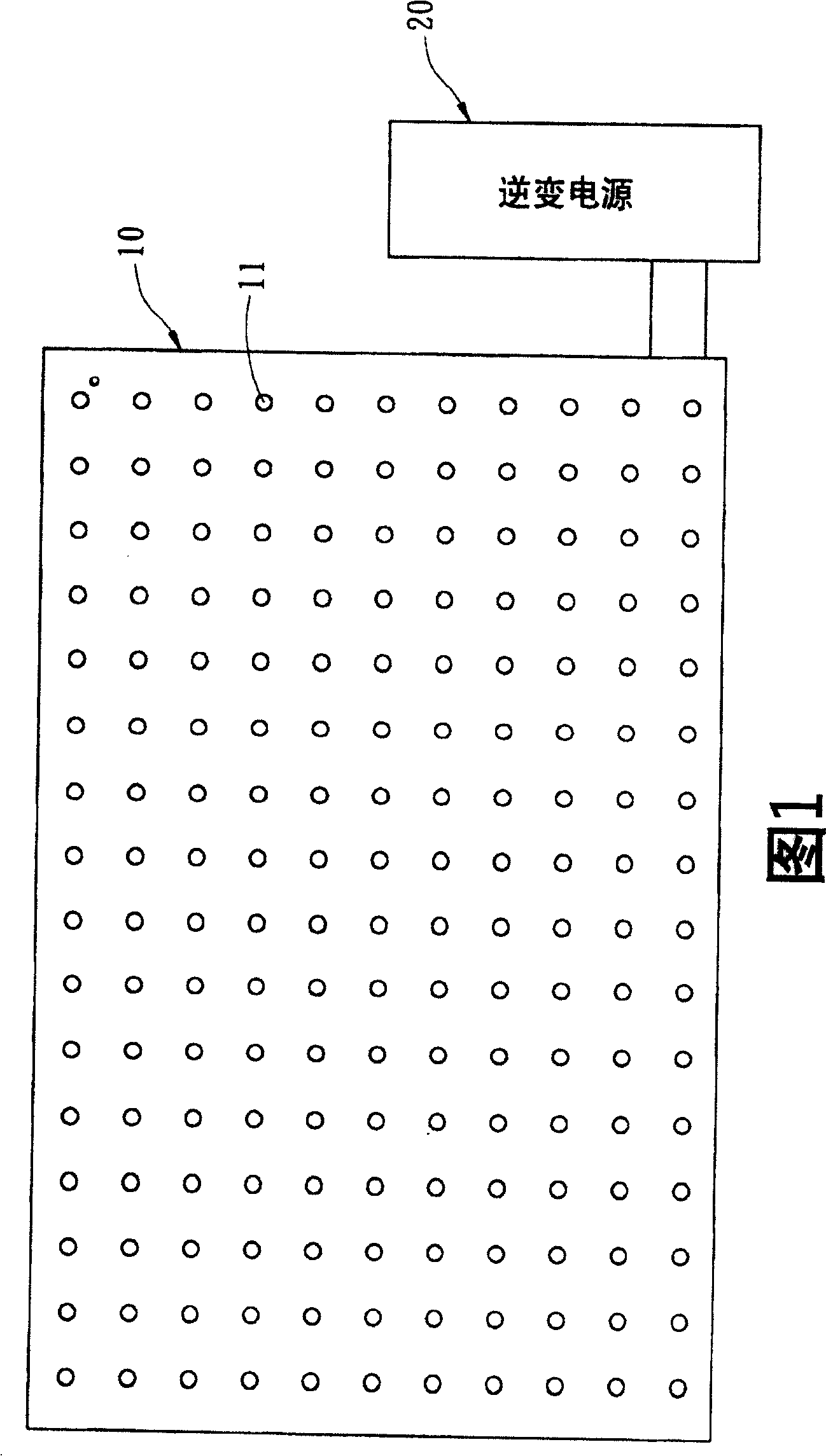 Method for driving device of generating plane light source, and structure