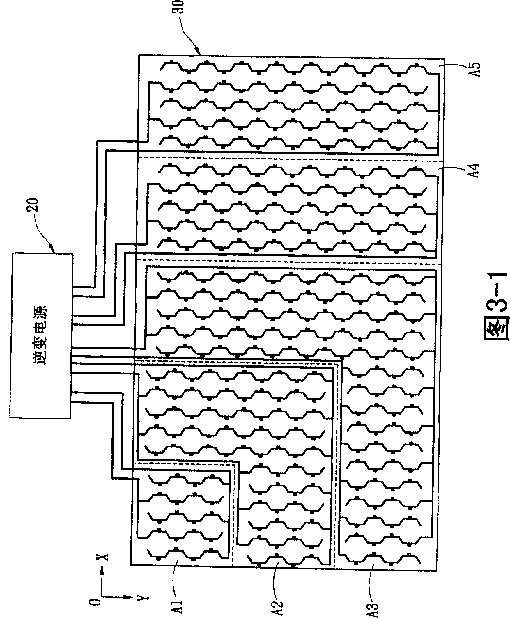 Method for driving device of generating plane light source, and structure