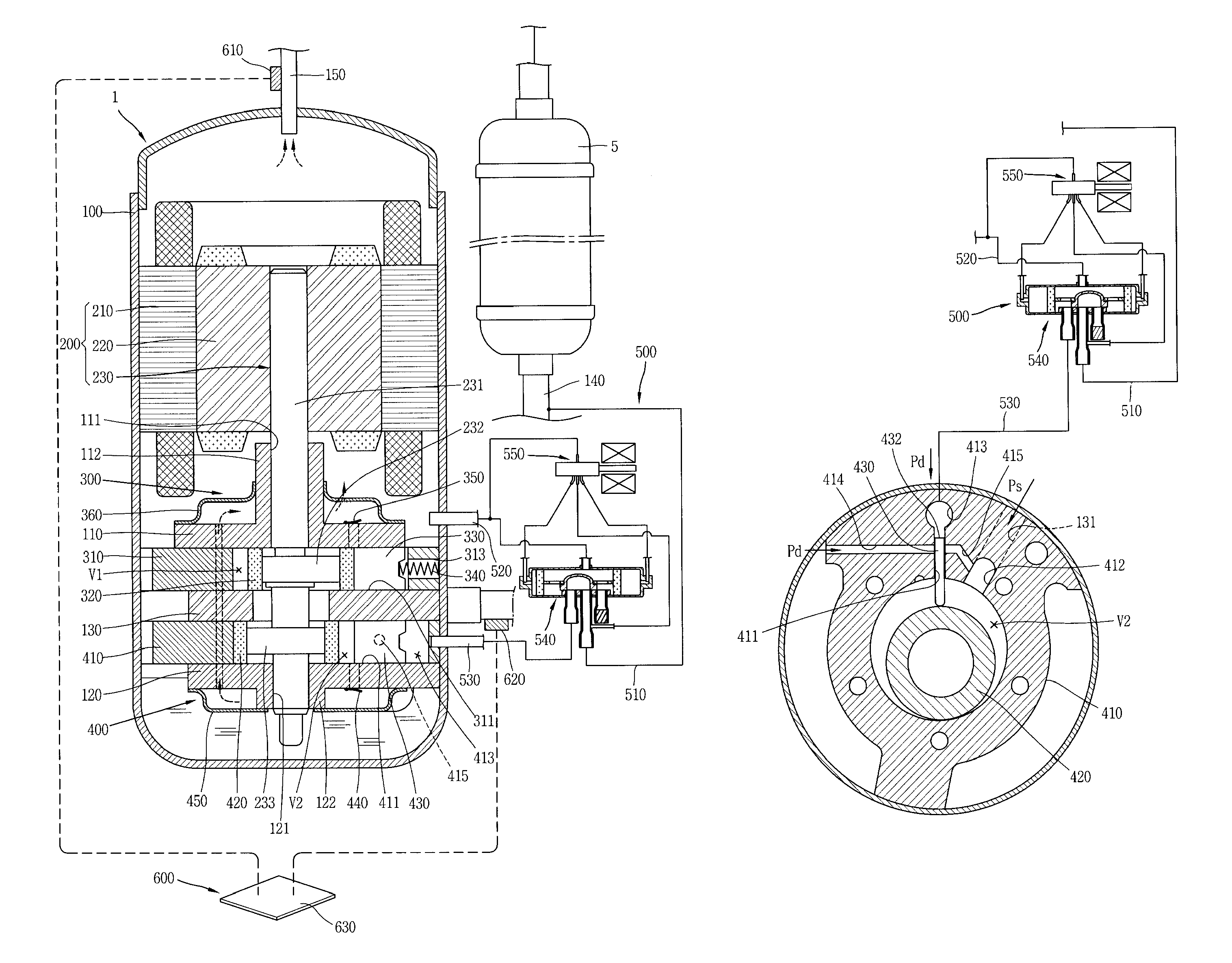 Variable capacity type rotary compressor, cooling apparatus having the same, and method for driving the same