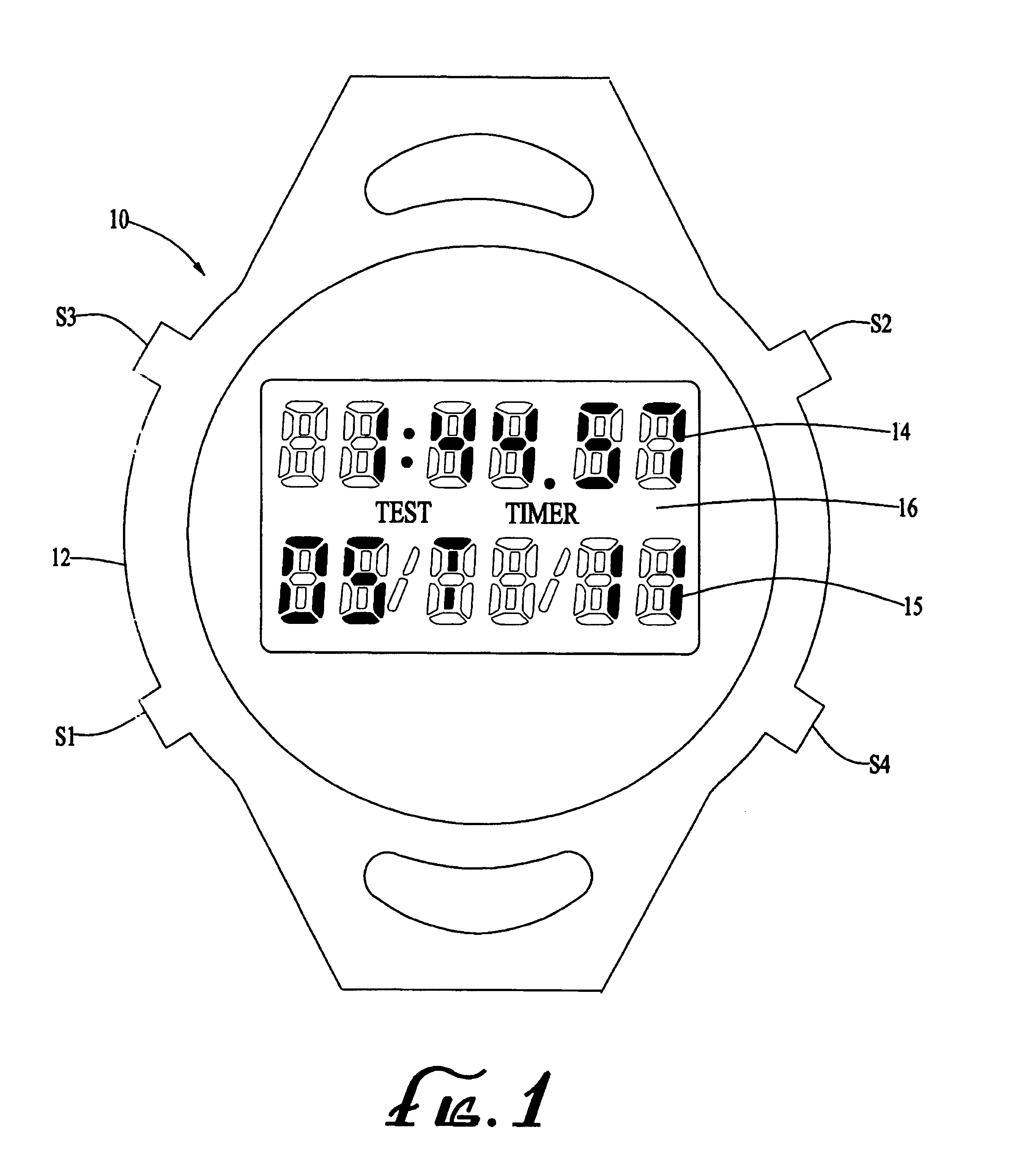 Test pacing wristwatch with vibration reminder